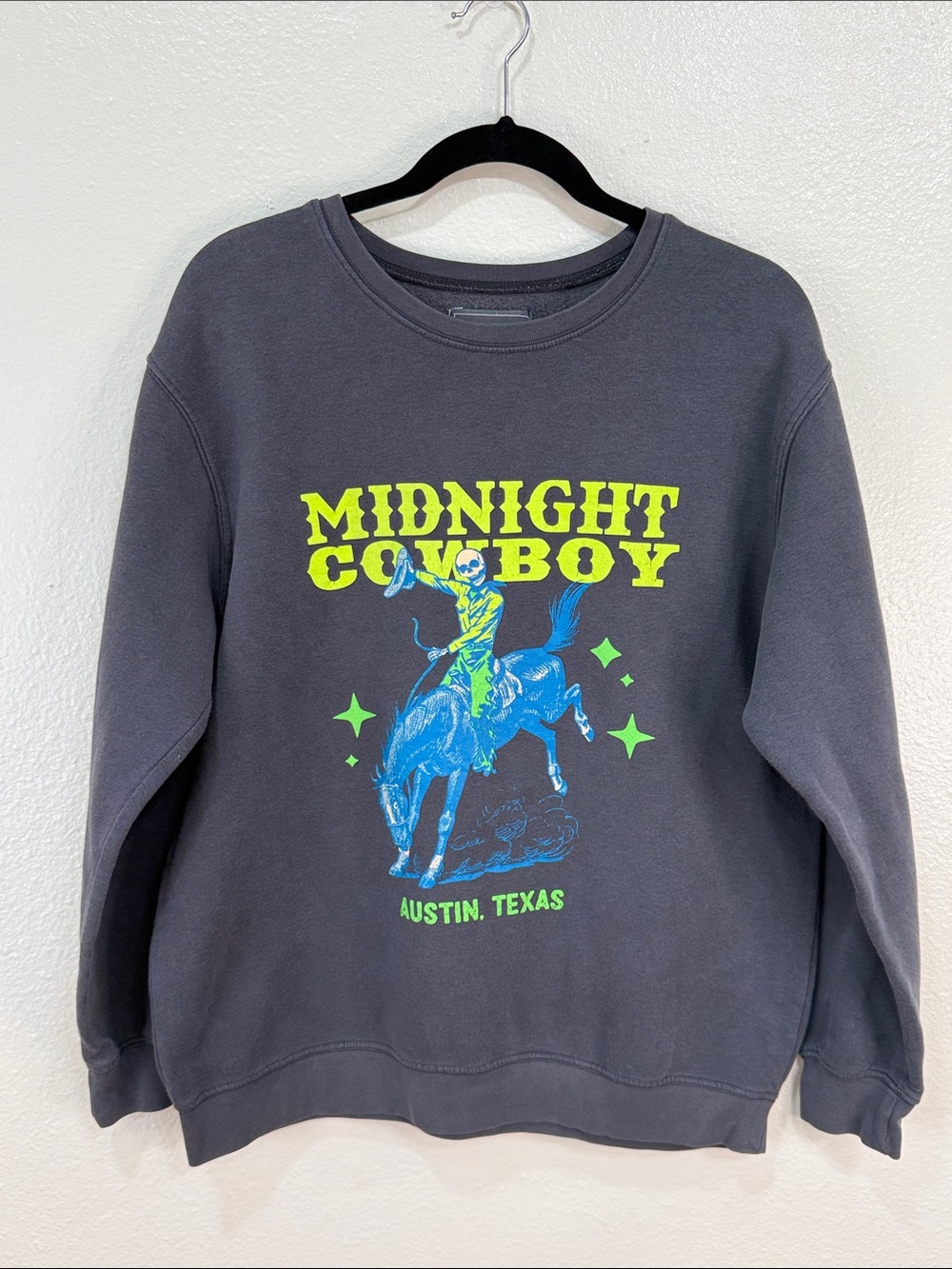 Love For Humanity Couture Midnight Cowboy Austin Texas Graphic Sweatshirt Size L
